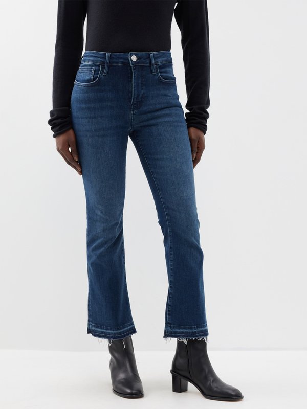 FRAME Le Crop Mini organic cotton-blend bootcut jeans