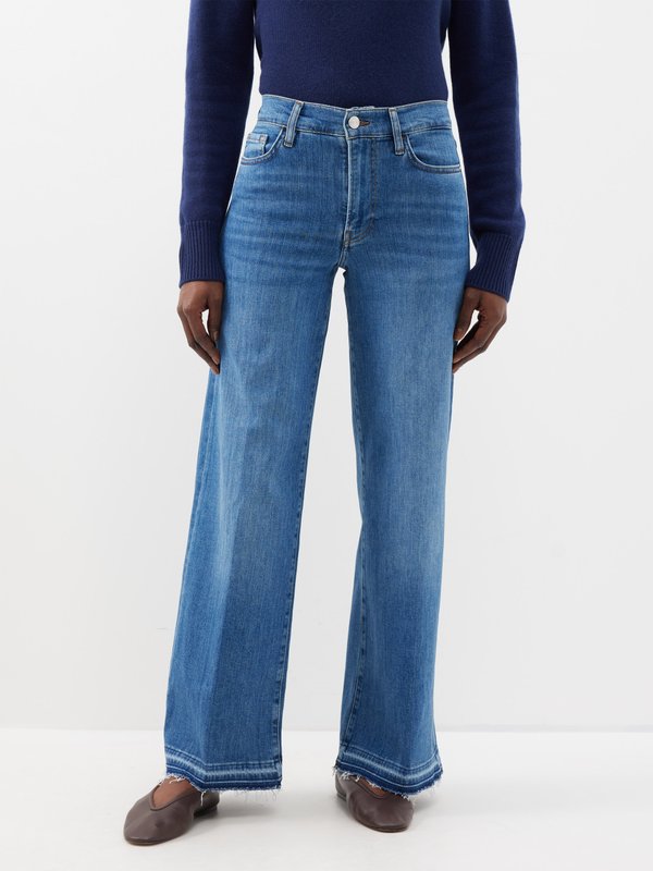 FRAME Le Slim Palazzo cotton-blend jeans