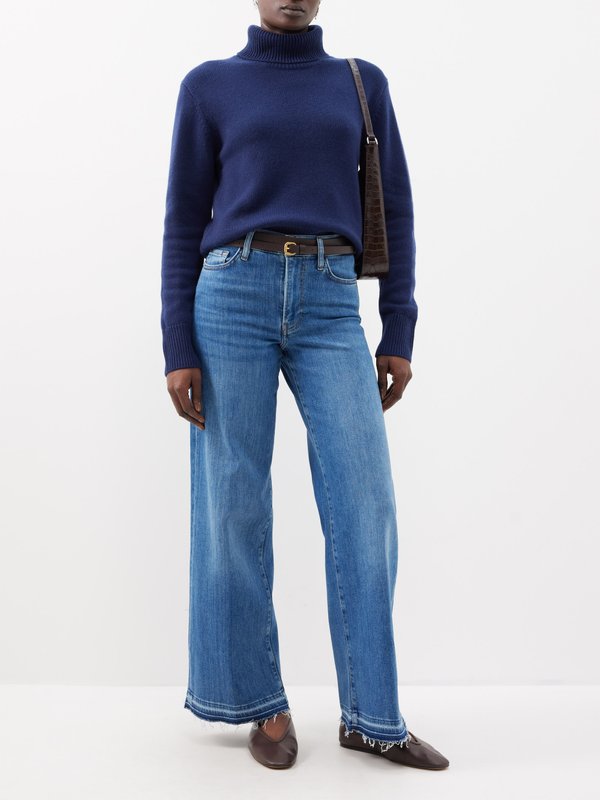 FRAME Le Slim Palazzo cotton-blend jeans