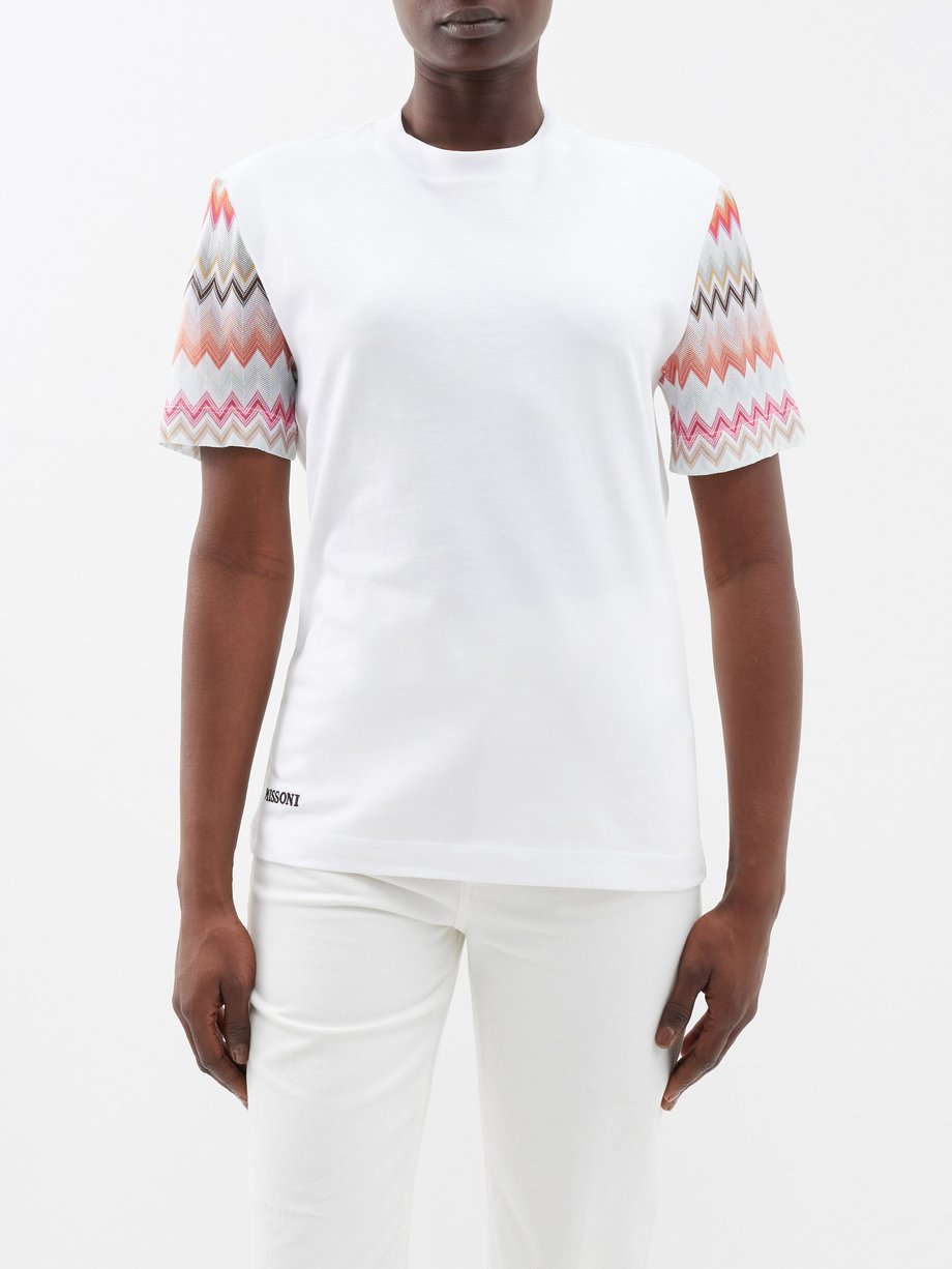 Missoni Zigzag-sleeved cotton T-shirt