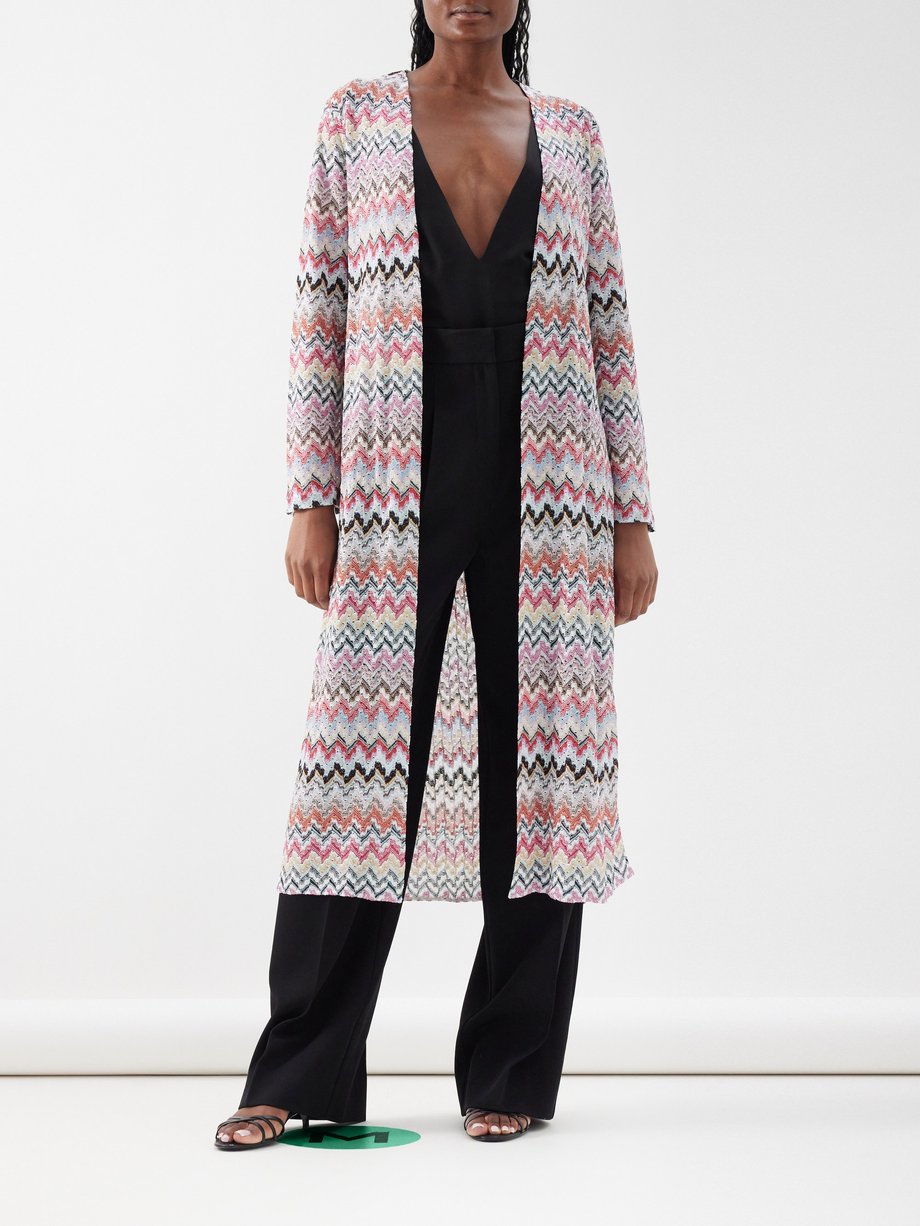 Missoni Zigzag-knit longline cardigan