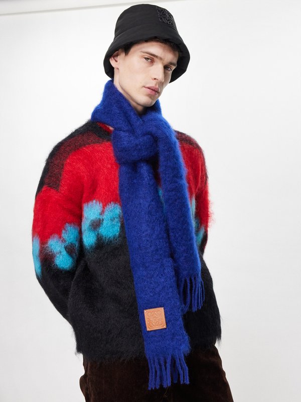 LOEWE Anagram-patch felted scarf