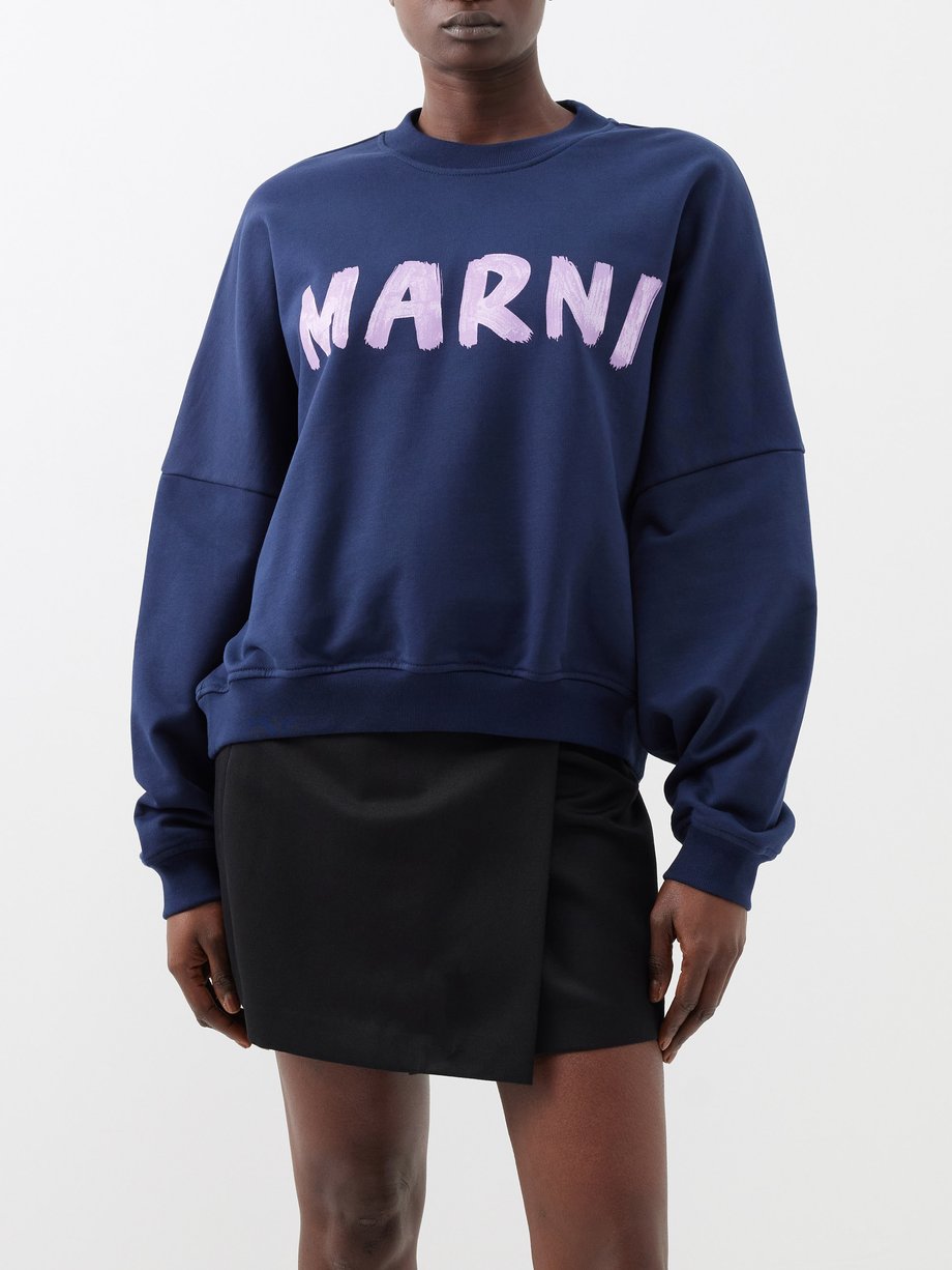 Marni Logo-print cotton-jersey sweatshirt
