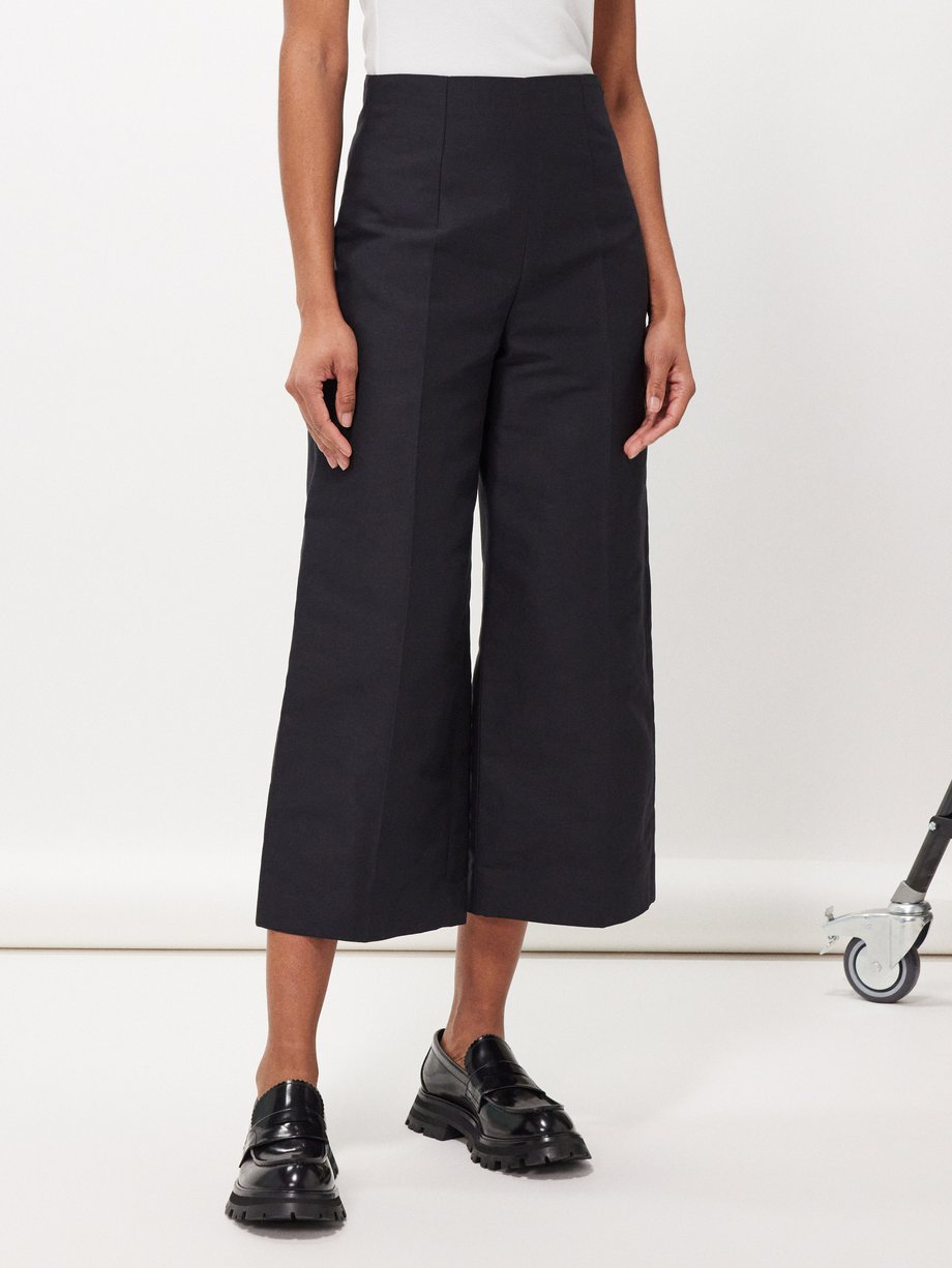 Marni High-rise cotton-cady cropped trousers