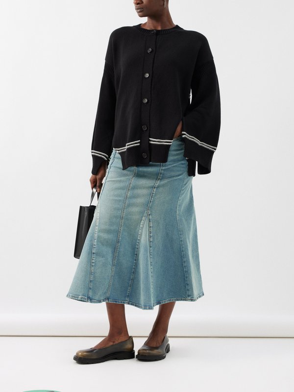 Marni Knitted-logo wide-sleeve cardigan