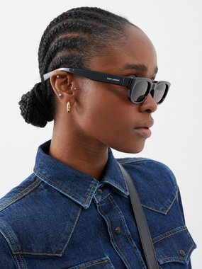 Saint Laurent Eyewear Saint Laurent Script oval acetate sunglasses