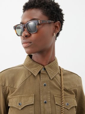 Saint Laurent Eyewear Saint Laurent D-frame tortoiseshell-acetate sunglasses