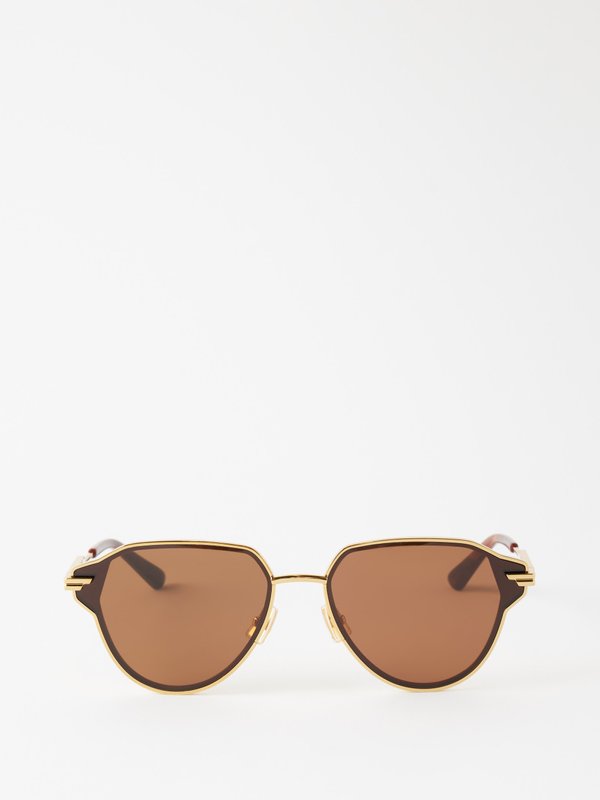 Bottega Veneta Eyewear (Bottega Veneta) Glaze aviator metal sunglasses