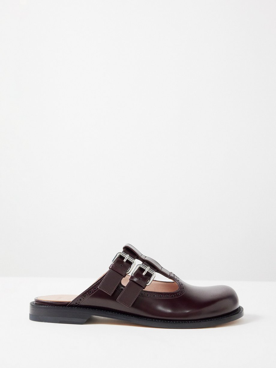 LOEWE Campo leather Mary Jane mules