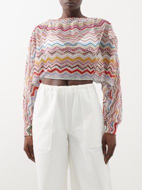 Missoni Zigzag open-knit cropped top