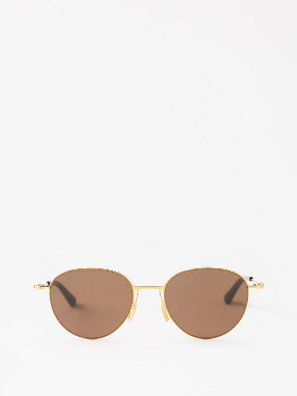 Bottega Veneta Eyewear (Bottega Veneta) Round metal sunglasses