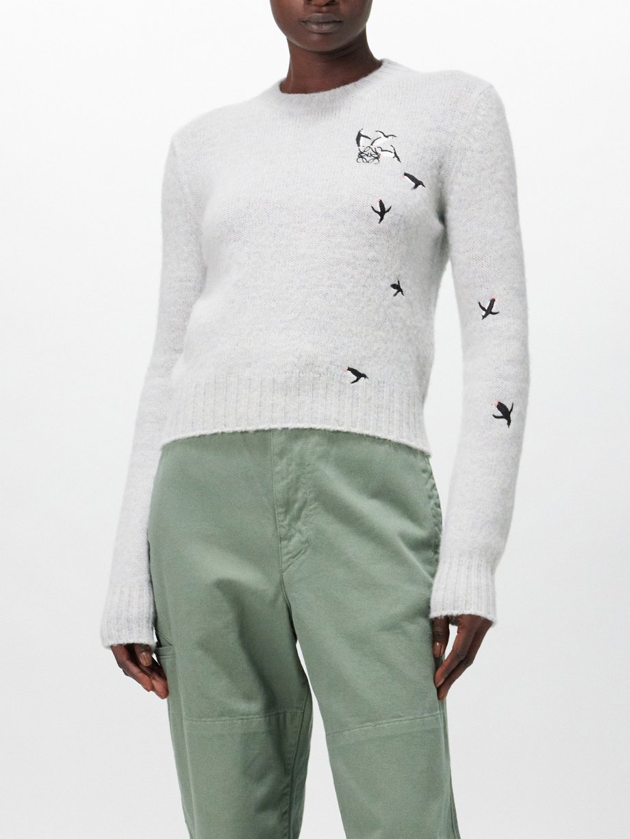 LOEWE X Suna Fujita embroidered wool-blend sweater