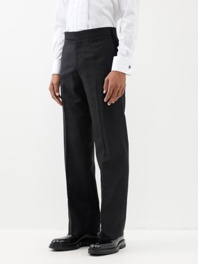 Lardini Flat-front wool-blend trousers