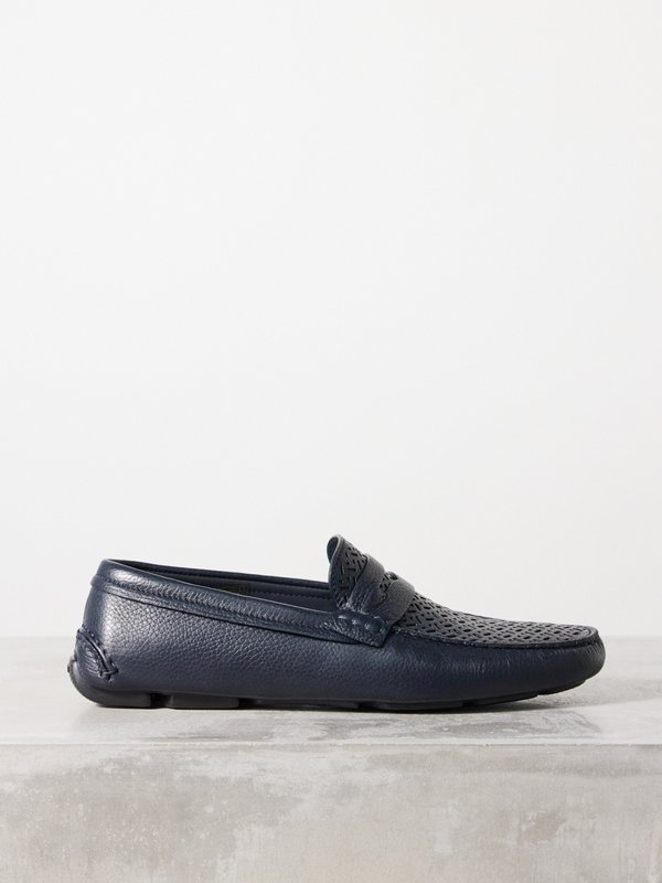 Giorgio Armani Cutout-leather driving shoes