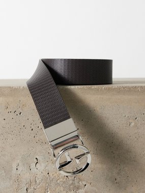Giorgio Armani Weave-debossed leather belt