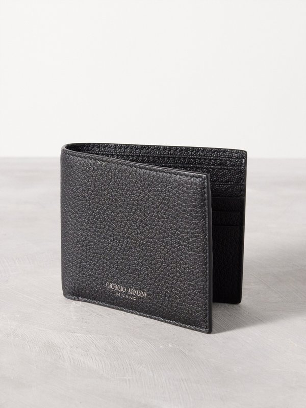Giorgio Armani Grained-leather bi-fold wallet