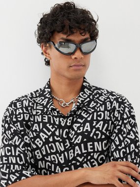 Balenciaga Eyewear Balenciaga Wraparound acetate sunglasses