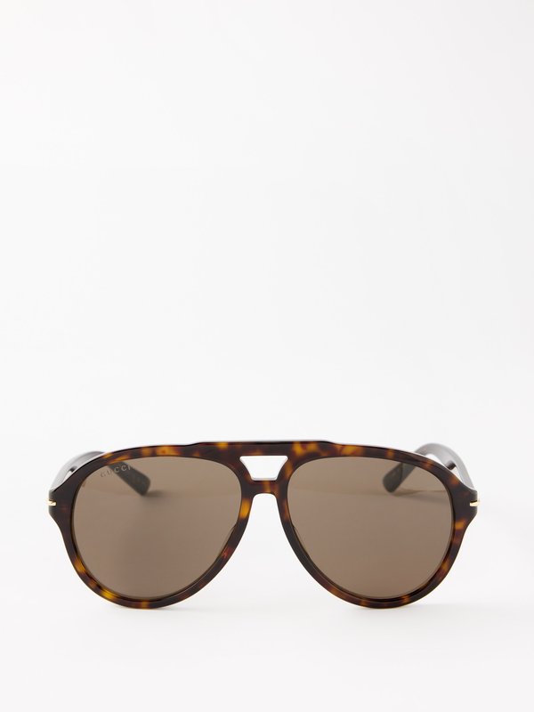 Gucci Eyewear (Gucci) Aviator tortoiseshell-acetate sunglasses