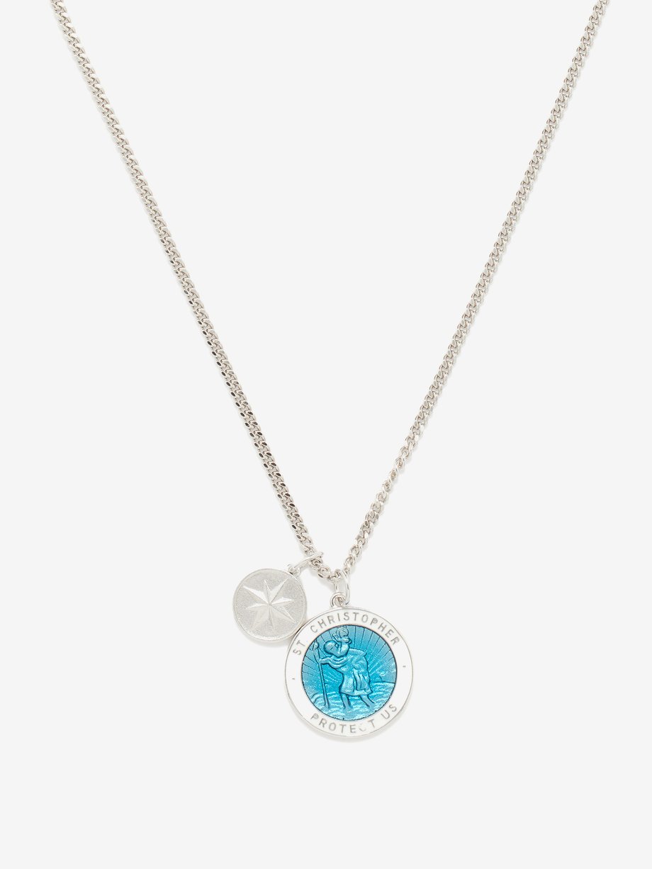 Miansai St Christopher enamel & sterling-silver necklace