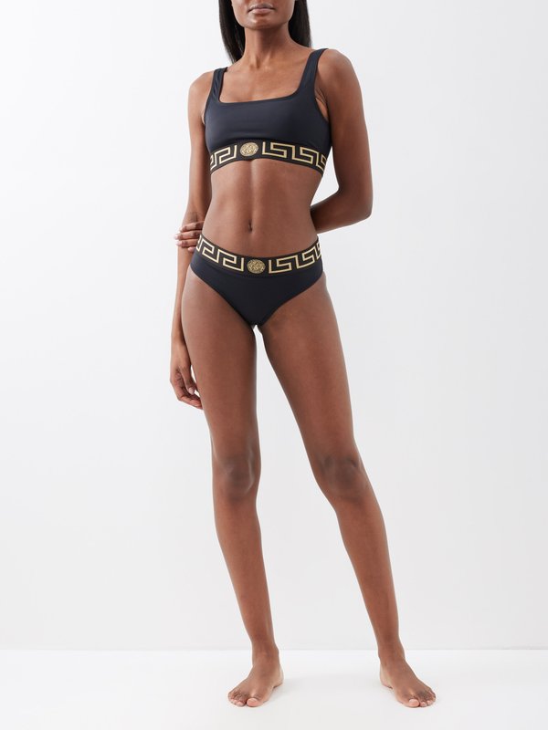 Versace Greca-jacquard bikini top