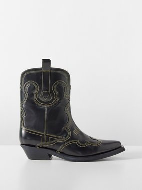 GANNI Ganni Western leather ankle boots