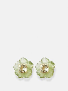 Irene Neuwirth Tropical Flower tourmaline & 18kt gold earrings