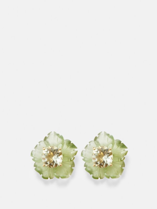 Irene Neuwirth Tropical Flower tourmaline & 18kt gold earrings