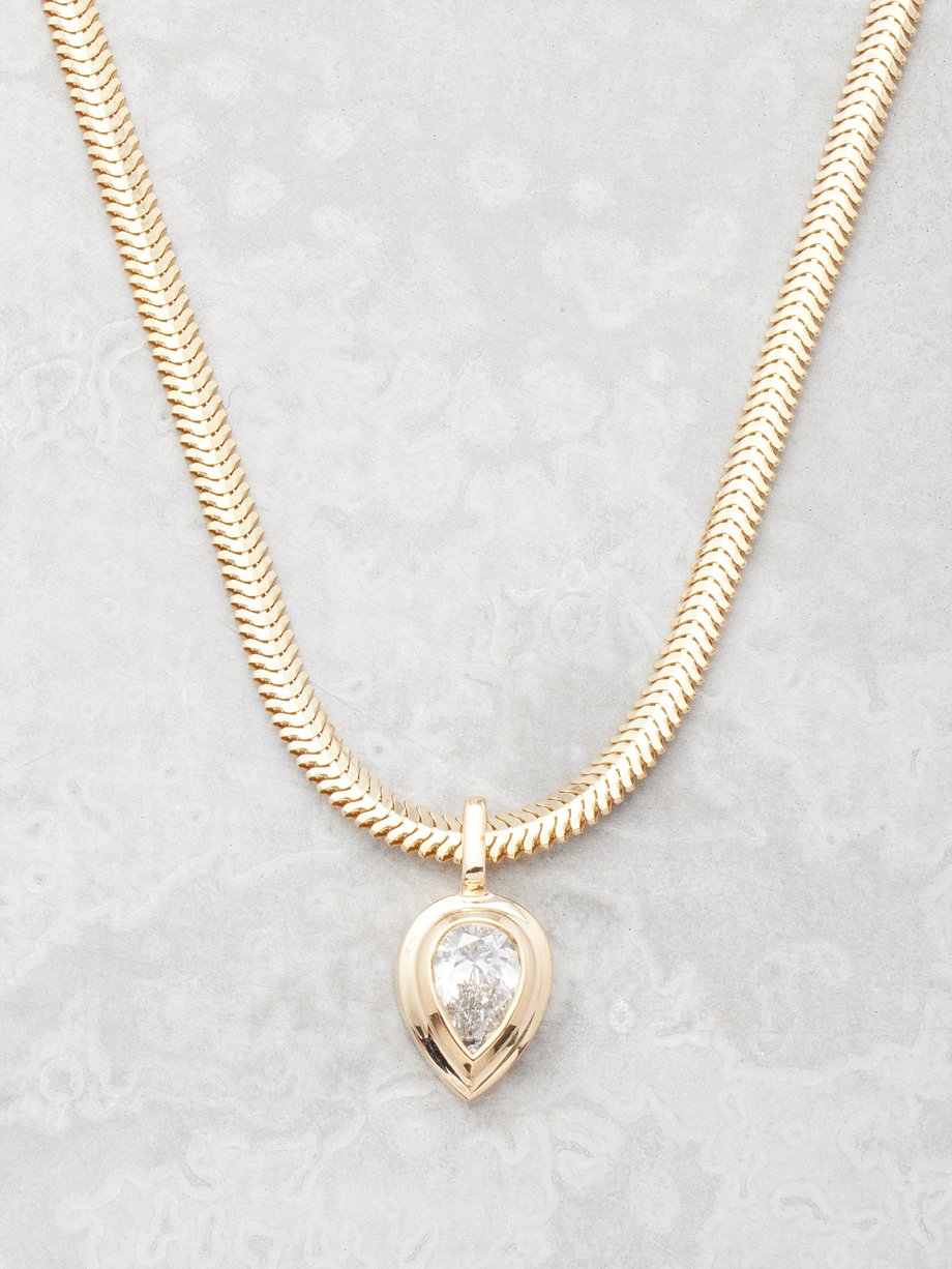 Zoë Chicco Snake diamond & 14kt gold necklace