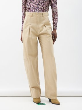Isabel Marant Lenadi cotton-twill wide-leg trousers