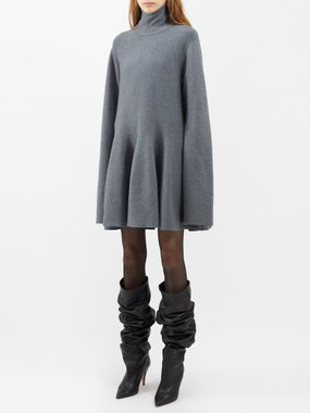 Khaite Clarice pleated wool-blend mini dress
