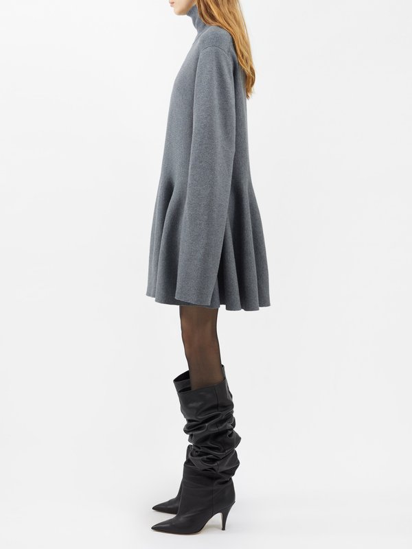 Khaite Clarice pleated wool-blend mini dress