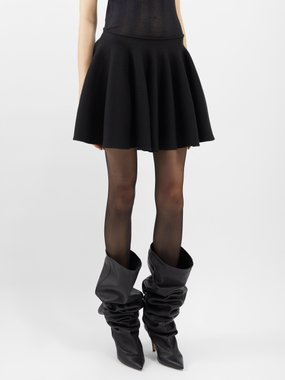 Khaite Ulli pleated wool-blend mini skirt