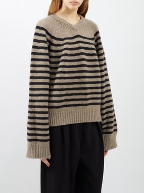 Khaite Nalani striped cashmere sweater