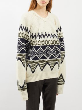 Khaite Nalani Fair Isle-jacquard cashmere-blend sweater