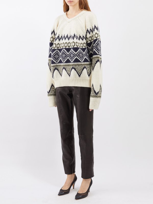Khaite Nalani Fair Isle-jacquard cashmere-blend sweater