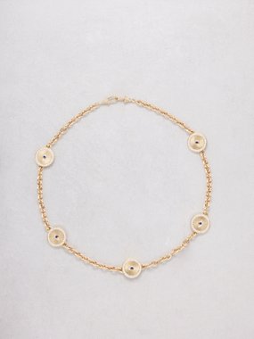 Marie Lichtenberg Evil Eye diamond, sapphire & 18kt gold necklace