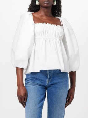 Altuzarra Momoko detachable-sleeve cotton-blend blouse