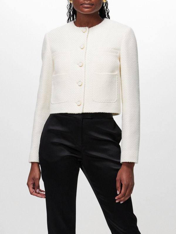 Altuzarra Bernadette collarless wool-blend tweed jacket