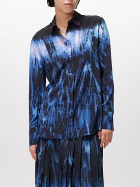 Altuzarra Chika shibori-dyed silk-crepe blouse