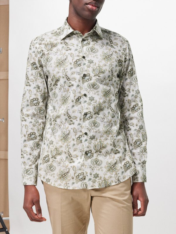 Etro Paisley-print cotton-blend poplin shirt