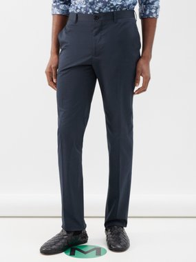Etro Cotton-blend slim-leg trousers