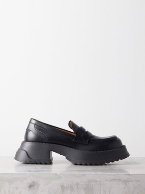 Marni Logo-embossed leather penny loafers