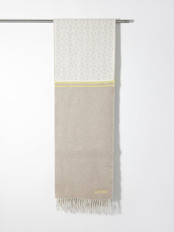 LOEWE Anagram-jacquard wool-blend scarf