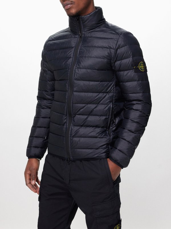 Stone Island Logo-patch quilted down jacket