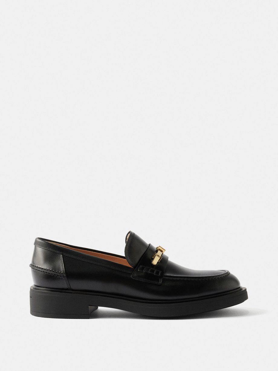 Gianvito Rossi Dover buckled leather loafers