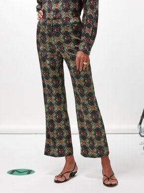 Saloni Capri Flute silk-blend trousers