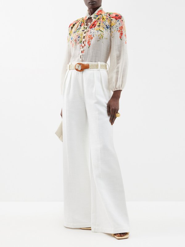 Zimmermann Alight floral-print ramie blouse