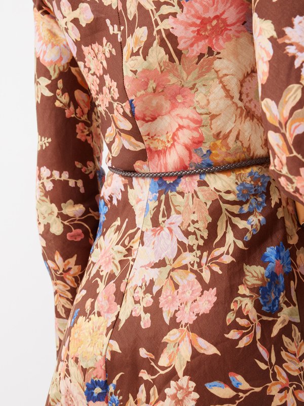 Zimmermann August floral-print linen dress
