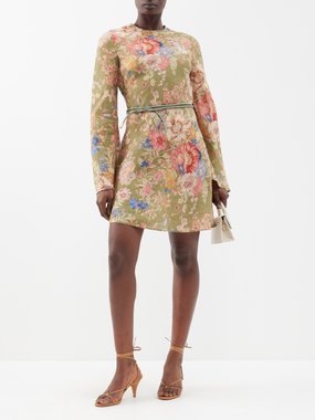 Zimmermann August floral-print linen mini dress