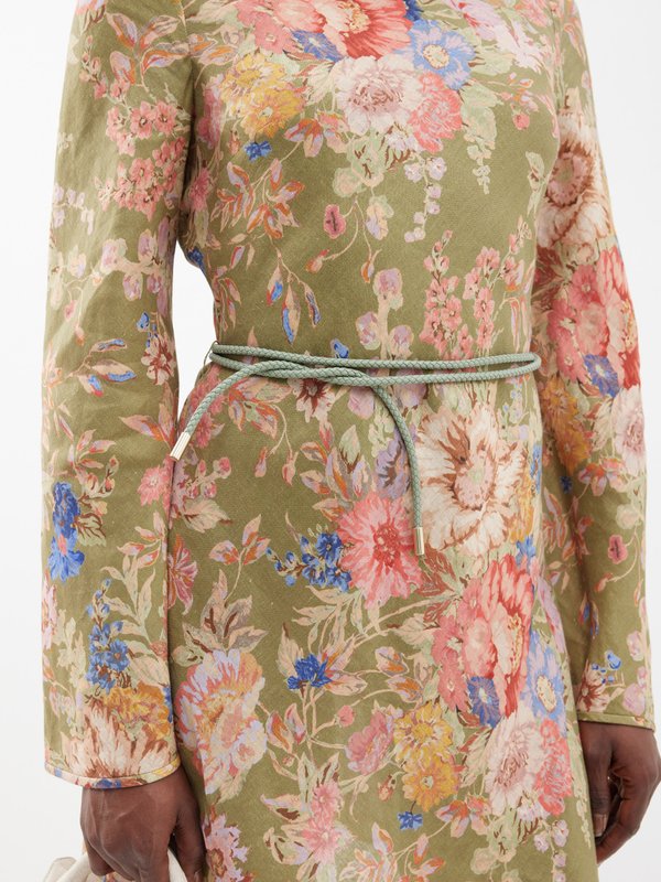 Zimmermann August floral-print linen mini dress